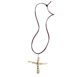Vintage Pearl Cross Necklace  Handmade Faith & Elegance